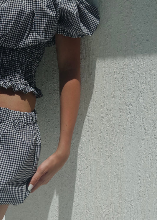 Gingham Puff Set