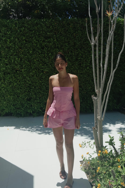 Pink Gingham Set