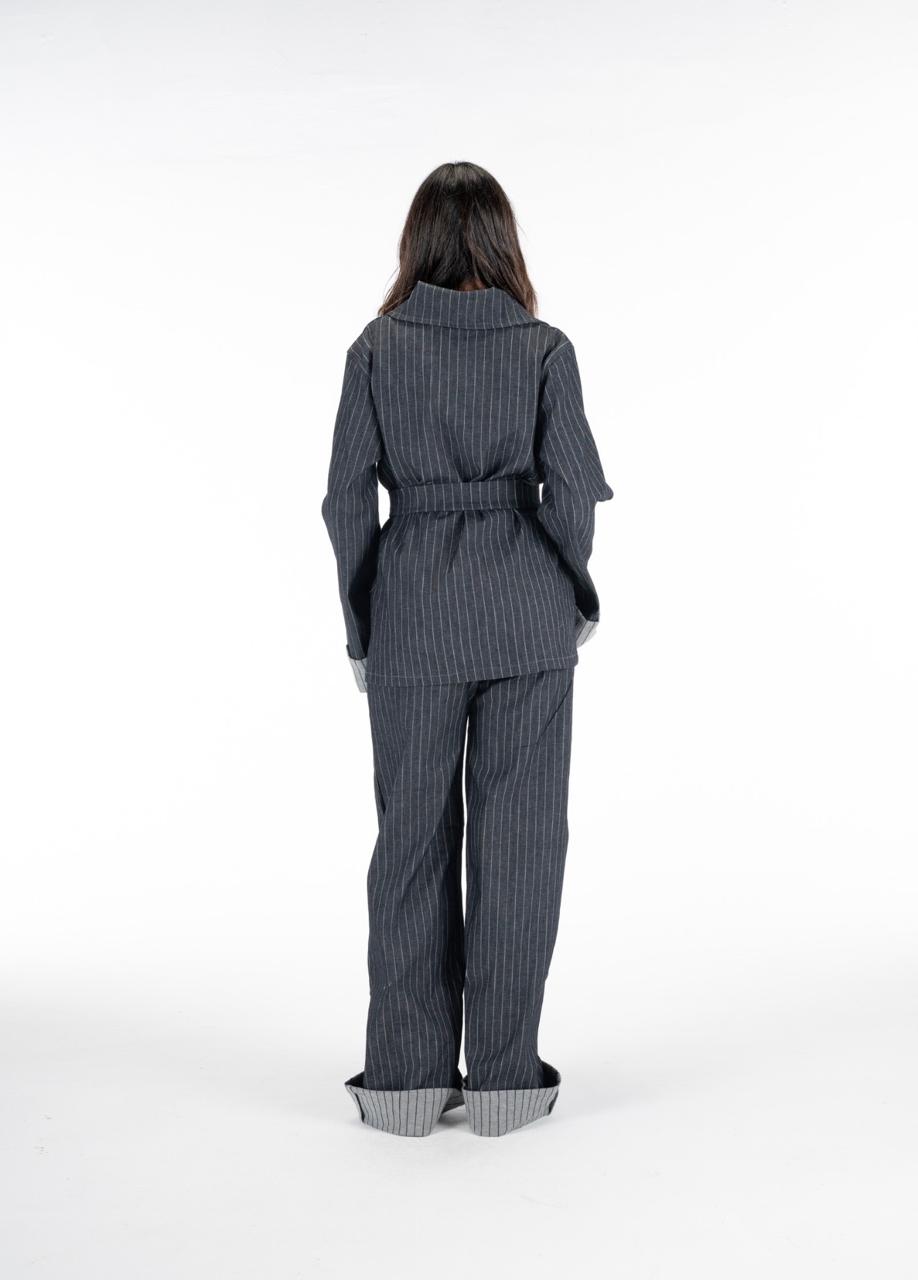 Denim Pinstripe Set