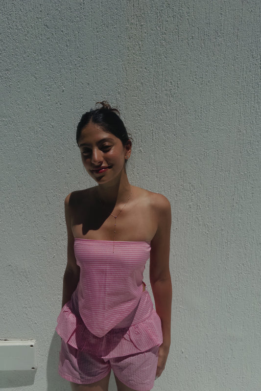 Pink Gingham Set